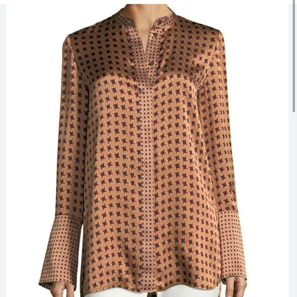 LAFAYETTE 148 NEW YORK Desra Highgate Silk Tunic Top Blouse